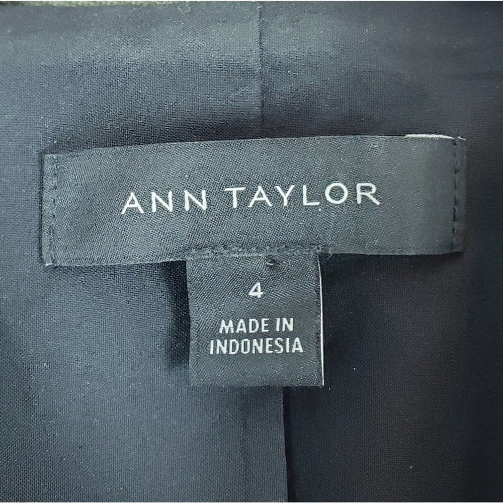 Ann Taylor Peplum Blazer Jacket Olive Green Lace 4 - Picture 8 of 11